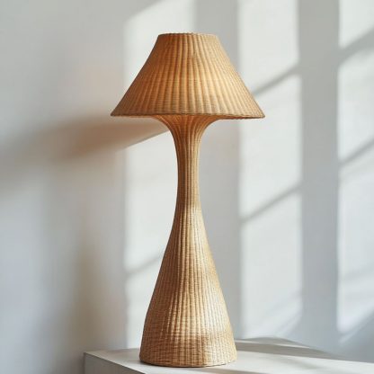 Wabi-sabi style rattan floor lamp, a retro designer art lighting fixture for living room, bedroom, study, homestay and tea room - Image 6