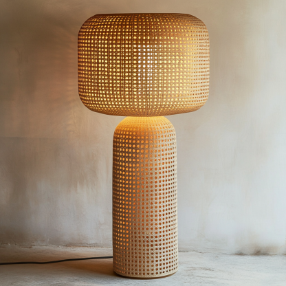 Wabi-sabi style rattan floor lamp for living room, bedroom, study, homestay and tea room, a retro designer artistic lighting fixture - Image 9