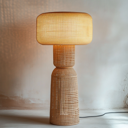 Wabi-sabi style rattan floor lamp for living room, bedroom, study, homestay and tea room, a retro designer artistic lighting fixture - Image 8