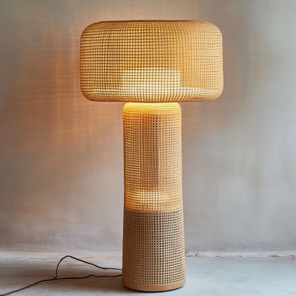 Wabi-sabi style rattan floor lamp for living room, bedroom, study, homestay and tea room, a retro designer artistic lighting fixture - Image 7