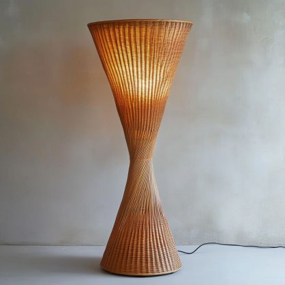 Wabi-sabi style rattan floor lamp, a retro designer art lighting fixture for living room, bedroom, study, homestay and tea room - Image 7