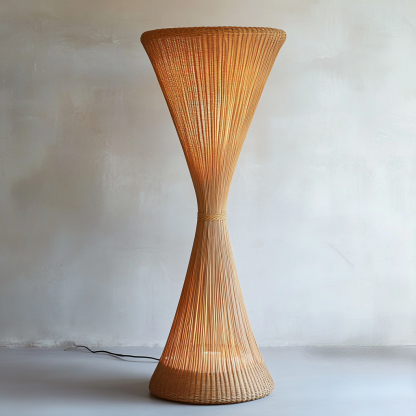 Wabi-sabi style rattan floor lamp for living room, bedroom, study, homestay and tea room, a retro designer artistic lighting fixture - Image 5