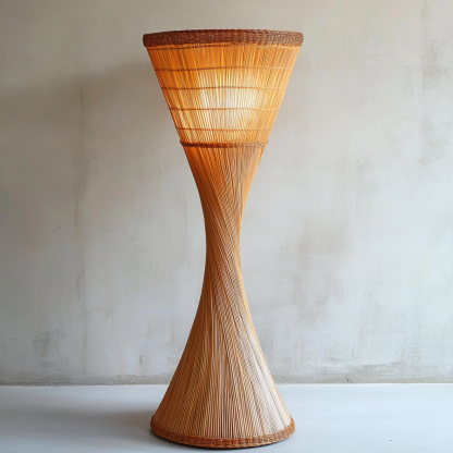 Wabi-sabi style rattan floor lamp for living room, bedroom, study, homestay and tea room, a retro designer artistic lighting fixture - Image 4