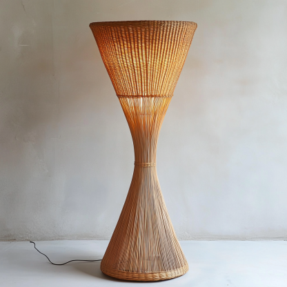 Wabi-sabi style rattan floor lamp for living room, bedroom, study, homestay and tea room, a retro designer artistic lighting fixture - Image 2