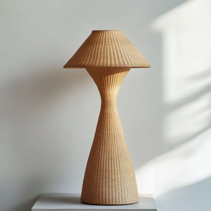 Wabi-sabi style rattan floor lamp, a retro designer art lighting fixture for living room, bedroom, study, homestay and tea room - Image 2