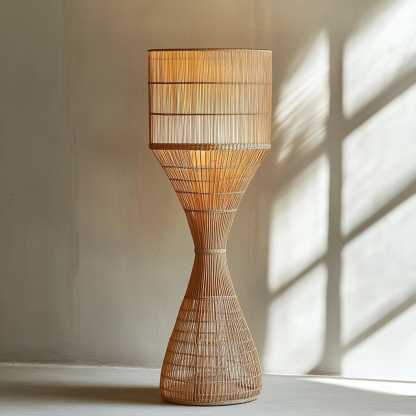 Wabi-sabi style rattan floor lamp for living room, bedroom, study, homestay and tea room, a retro designer artistic lighting fixture - Image 6