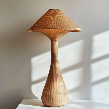 Wabi-sabi style rattan floor lamp for living room, bedroom, study, homestay and tea room, a retro designer artistic lighting fixture - Image 3