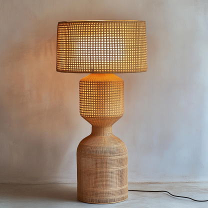 Wabi-sabi style rattan floor lamp for living room, bedroom, study, homestay and tea room, a retro designer artistic lighting fixture - Image 3