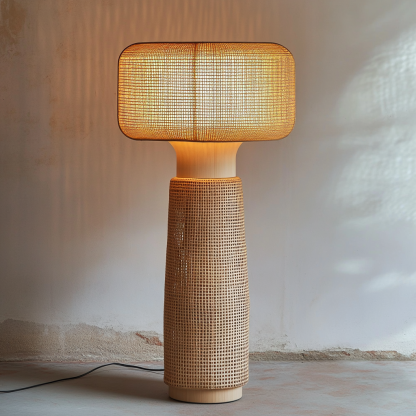 Wabi-sabi style rattan floor lamp for living room, bedroom, study, homestay and tea room, a retro designer artistic lighting fixture - Image 2